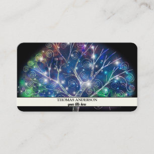 Modern Personalized Tree of Life - Colorful Leaves Business Card