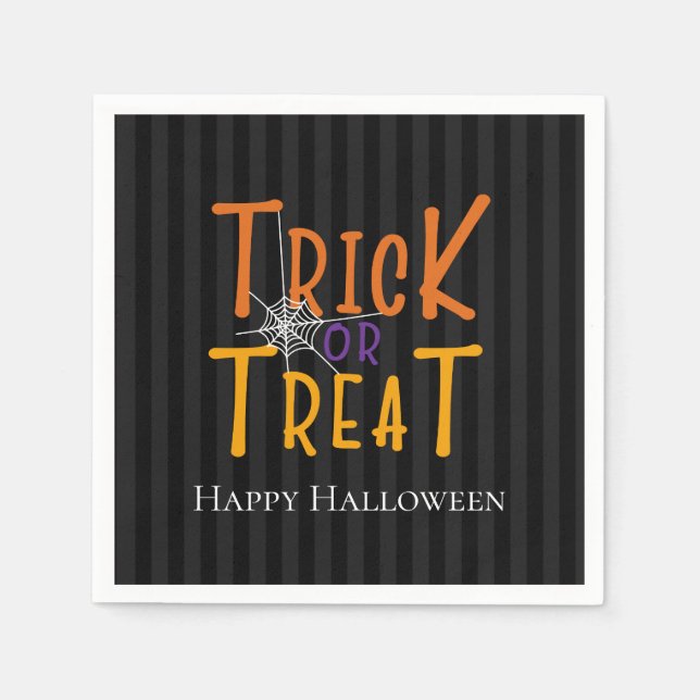 Modern Personalized Trick or Treat Monogram  Napkin (Front)