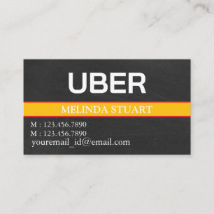 Modern Personalized Uber Driver  Business Card