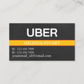 Modern Personalized Uber Driver Business Card