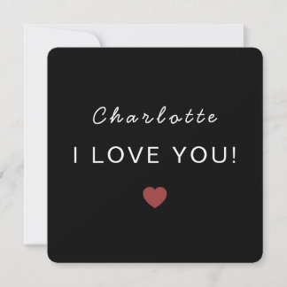 Modern Personalized Valentine Card – I Love You