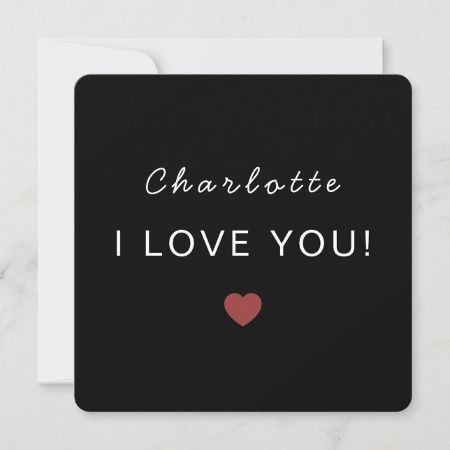 Modern Personalized Valentine Card – I Love You (Front)