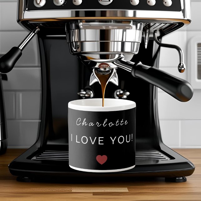 Modern Personalized Valentine Espresso Mug (Créateur téléchargé)