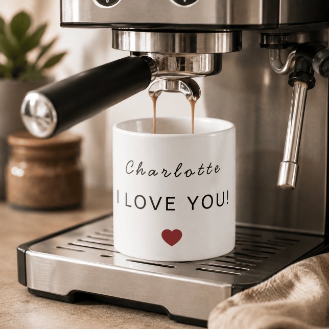 Modern Personalized Valentine Espresso Mug (Creator Uploaded)