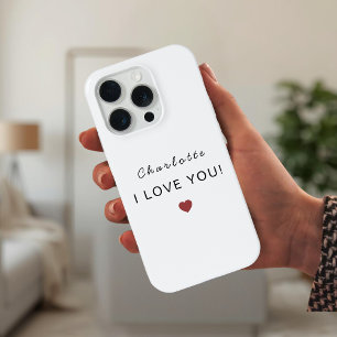 Modern Personalized Valentine – I Love You iPhone 15 Pro Case