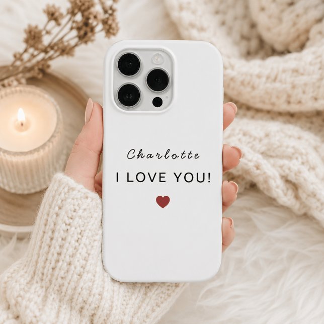 Modern Personalized Valentine – I Love You iPhone Case (Creator Uploaded)