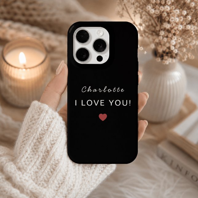 Modern Personalized Valentine – I Love You iPhone Case (Creator Uploaded)
