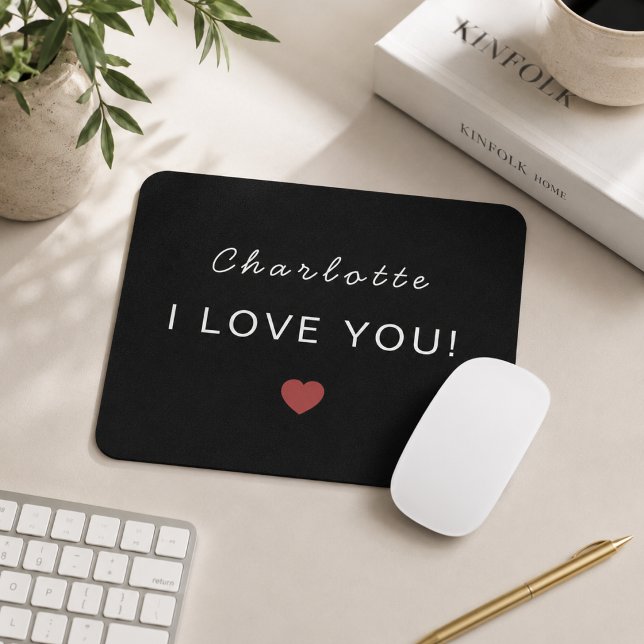 Modern Personalized Valentine Mouse Pad (Creator Uploaded)