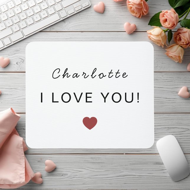 Modern Personalized Valentine Mouse Pad (Creator Uploaded)