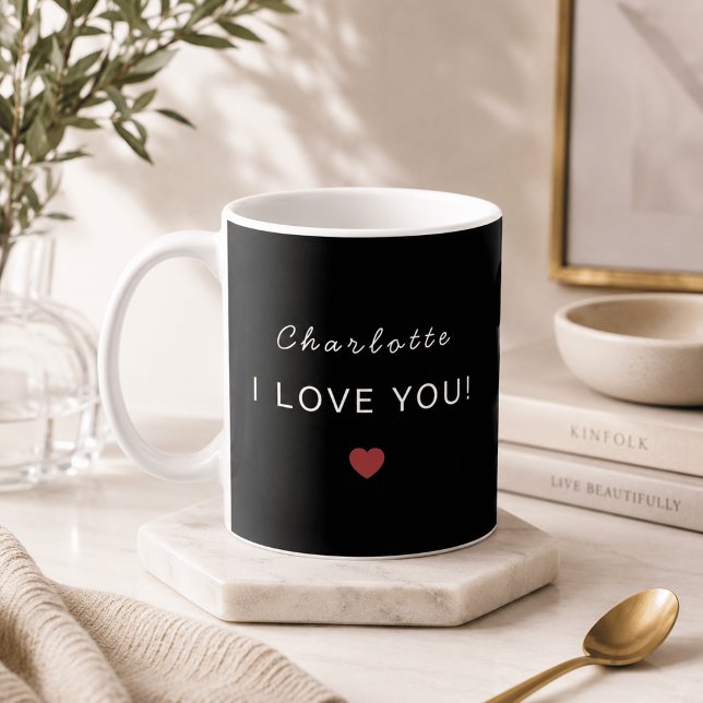 Modern Personalized Valentine Mug – I Love You  (Creator Uploaded)