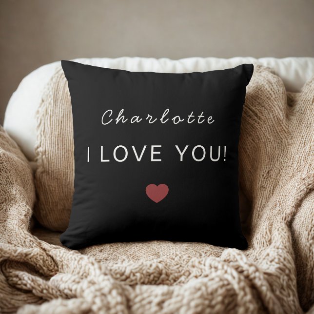 Modern Personalized Valentine Pillow – I Love You (Creator Uploaded)