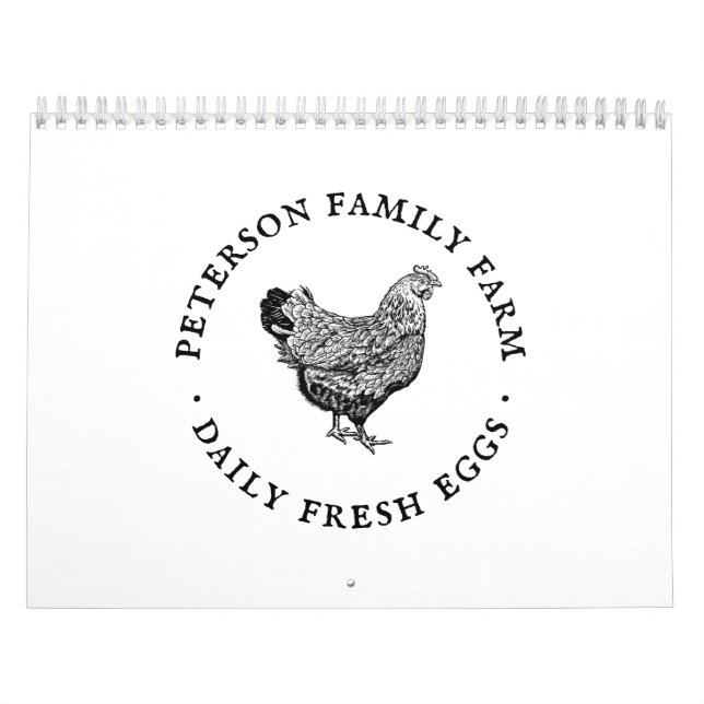 Modern Personalized Vintage Egg Calendar (Cover)