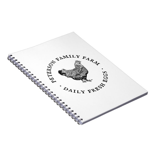 Modern Personalized Vintage Egg Notebook (Right Side)