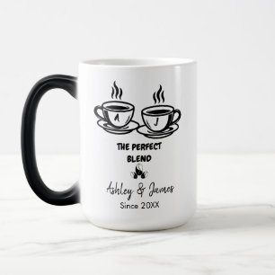 Modern Personalized Wedding Anniversary Gift Magic Mug