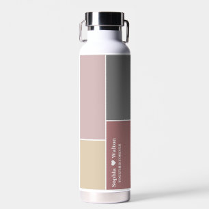 Modern Personalized Wedding Couple Name With Love Water Bottle