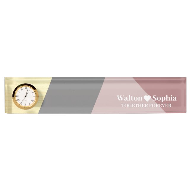 Modern Personalized Wedding Couple Name With Quote Nameplate (Front)