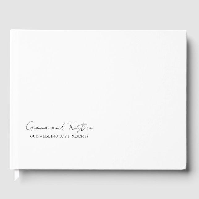 Modern Personalized Wedding Script Name Guest Book (Front)