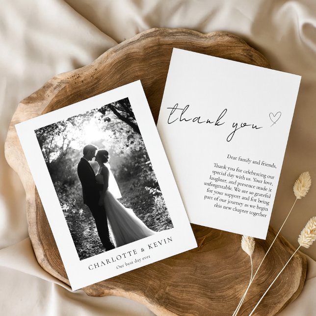 Modern Personalized Wedding Thank You Card (Creator Uploaded)