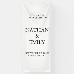 Modern Personalized Wedding Welcome Bridal Showers Banner
