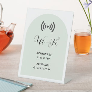 Modern Personalized WIFI Password and Network Pedestal Sign