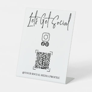 Modern Personalized Wifi QR Codes Password Office Pedestal Sign