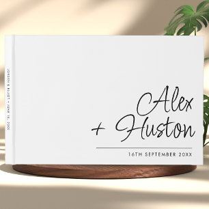 Modern Personalized With Name Calligraphy Wedding Guest Book