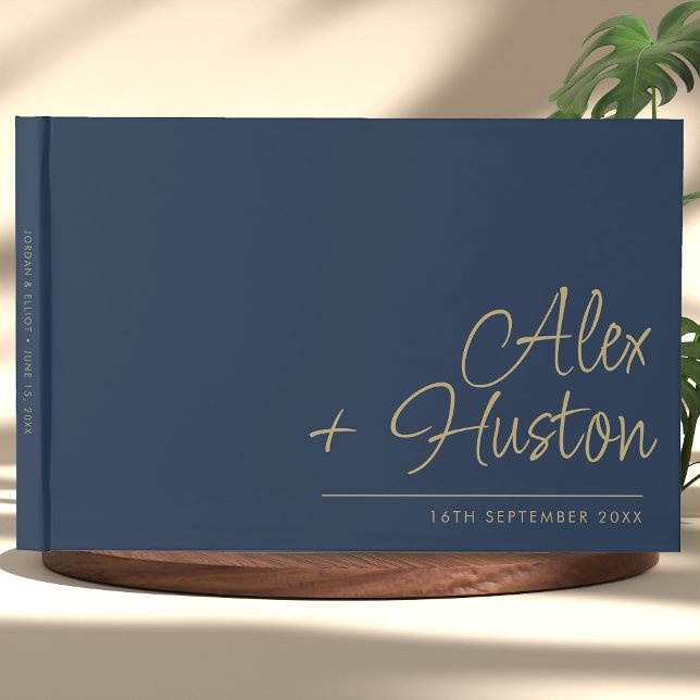 Modern Personalized With Name Calligraphy Wedding Guest Book (Creator Uploaded)