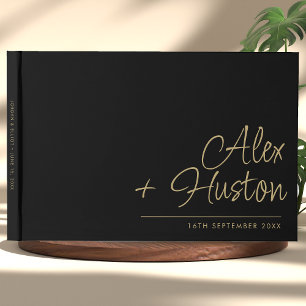 Modern Personalized With Name Calligraphy Wedding Guest Book