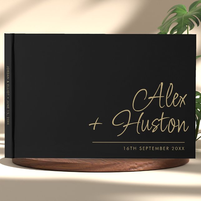 Modern Personalized With Name Calligraphy Wedding Guest Book (Creator Uploaded)