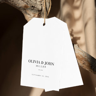 Modern Personalized With Name Wedding Monogram Gift Tags