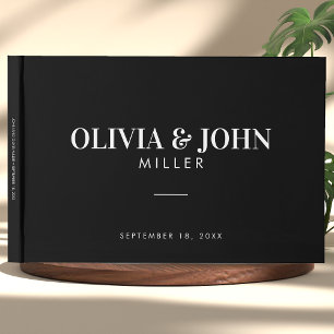 Modern Personalized With Name Wedding Reception Guest Book