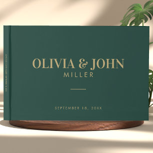 Modern Personalized With Name Wedding Reception Guest Book