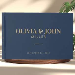 Modern Personalized With Name Wedding Reception Guest Book