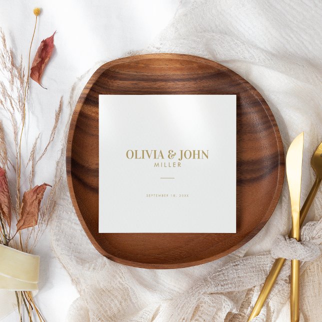 Modern Personalized With Name Wedding Reception Napkin (Creator Uploaded)