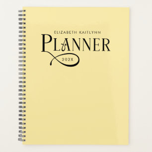 Modern Personalized Yellow and Black Planner