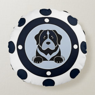 Modern Pet Art Home Décor Gift for Dog Lovers Round Pillow