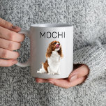 Modern Pet Dog Cat Lovers Owner Photo Name Custom Mug<br><div class="desc">Modern Pet Dog Cat Lovers Owner Photo Name Custom Mug</div>