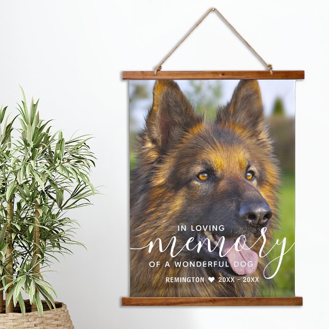 Modern Pet Dog Memorial Personalize Loving Memory  Hanging Tapestry (Creator Uploaded)