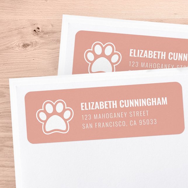 Modern Pet Dog Paw Print | Return Address Label (Creator Uploaded)