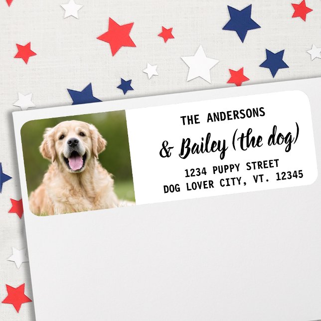 Modern Pet Dog Photo Return Address (Creator Uploaded)