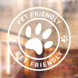 Modern Pet Friendly Coffee Cafe Cats Dogs Welcome Window Cling