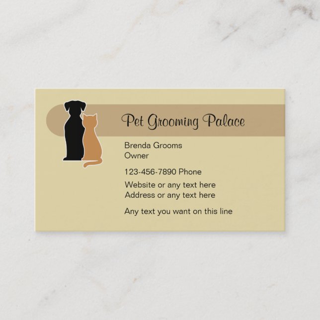 Modern Pet Grooming Business Cards (Front)