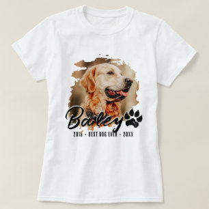 Modern Pet Memorial Best Dog Ever Custom Photo T-Shirt