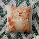 Modern Pet Photo Cute Minimal Typography Keepsake Throw Pillow<br><div class="desc">Cute Minimalist Pet Lover gift: This sweet photo keepsake featured a photo of your favourite family member and they custom name in a modern,  simple typography design.</div>