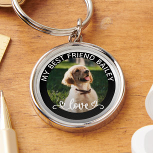 Modern Pet Photo Dog Lover Personalized Keychain