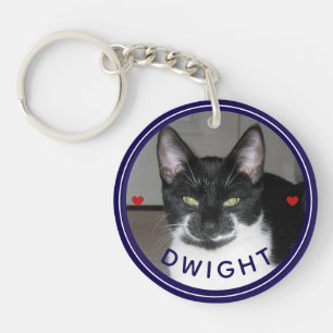 Modern Pet Photo Name Heart Keepsake Keychain