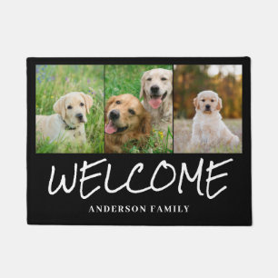 Modern Pet Photo Personalized Welcome Door Mat