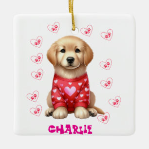 Modern Pet Photo Personalized Whimsical Dog Lover  Ceramic Ornament