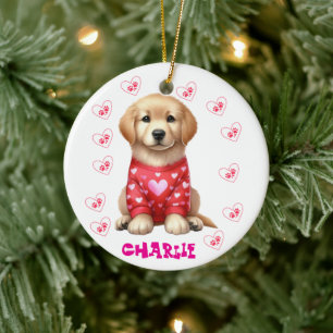 Modern Pet Photo Personalized Whimsical Dog Lover  Ceramic Ornament