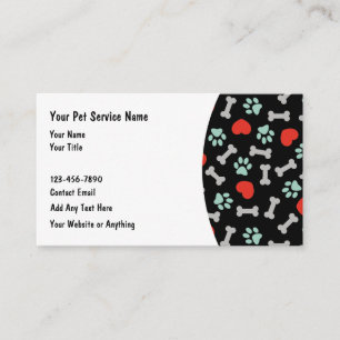 Modern Pet Services Business Cards Dog Bones